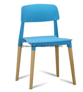 Silla de computadora de oficina de moda creativa silla de una persona con sillas de plástico de silla de madera real (M-X3401)